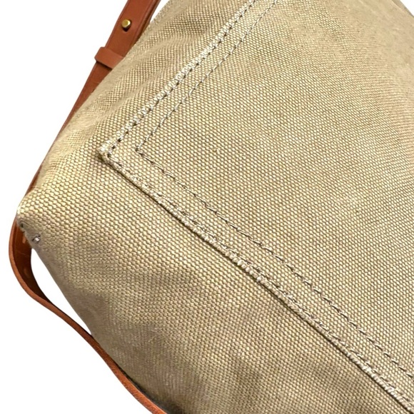 Madewell canvas green and brown tote bag - Picture 7 of 13